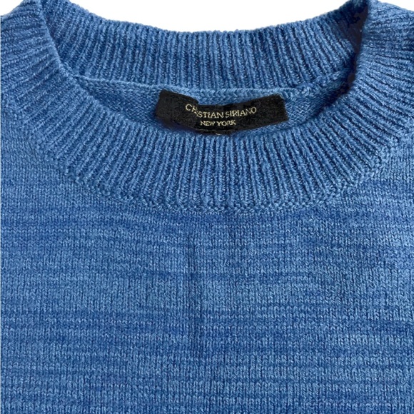 Christian Siriano New York Blue Knit Sweater Women’s S Textured Sleeve Pullover - Picture 6 of 9